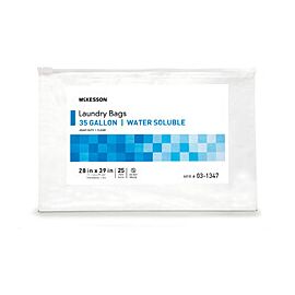 McKesson Laundry Bags, Hot Water Soluble - Heavy-Duty, Clear, 30 - 35 Gallon Capacity
