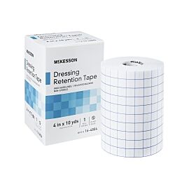 McKesson Nonwoven Fabric / Printed Release Paper Dressing Retention Tape, 4 Inch x 10 Yard, White