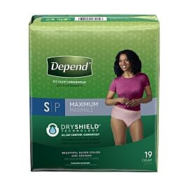Depend FIT-FLEX Absorbent Underwear, Women's, Tan, Small, 24" to 30" Waist/Hip
