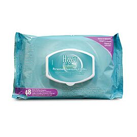 Hygea Flushable Washcloth Wipe Soft Pack Scented with Aloe, 48 per Pack