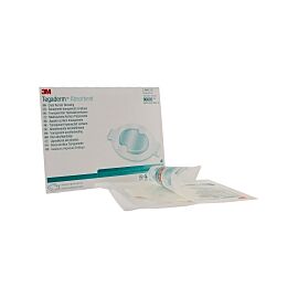 3M Tegaderm Absorbent Acrylic Transparent Film Dressing, Oval, Sterile, 5-5/8 x 6-1/4 Inch