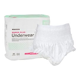 McKesson Super Plus Underwear, Adult Unisex, 2X-Large, Disposable, Latex-Free