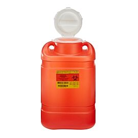 BD 1-Piece Sharps Container, 14" H X 7-1/2" W X 10-1/2" D, 5-Gallon, Red, Vertical Entry Lid