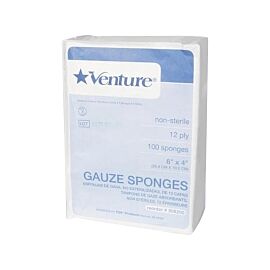 Venture NonSterile Gauze Sponge, 4 x 8 Inch