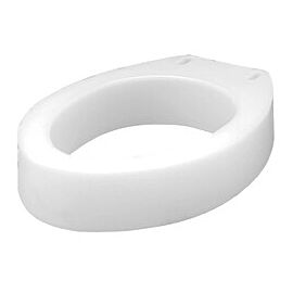 Carex Raised Toilet Seat, Elongated, Plastic - White, 15 in x 16 in x 5.5 in