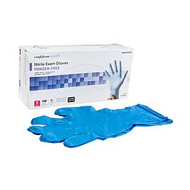 McKesson Confiderm 6.5CX Blue Nitrile Exam Gloves - Disposable, Powder-Free Surgical Gloves