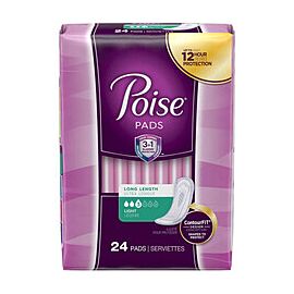 Poise Bladder Control Pads for Women, Light Absorbency - One Size Fits Most, Disposable, Long