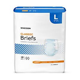 McKesson Classic Incontinence Briefs, Light Absorbency - Unisex Adult Diapers, Disposable