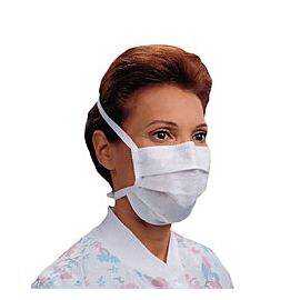 Halyard 3-Layer Fabric Surgical Mask White One Size Fits Most