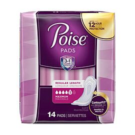Poise Bladder Control Pads for Women, Maximum Absorbency - One Size, Disposable