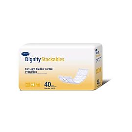 Dignity Stackables Bladder Control Pads, Light Absorbency, White, Disposable, Unisex, Adult, 3-1/2" X 12" Regular