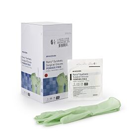 McKesson Perry Polyisoprene Standard Cuff Length Surgical Glove, Size 6½, Green