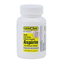 McKesson 81mg Aspirin Pain Relief Tablet 100 per Bottle