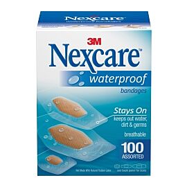 Nexcare Waterproof Clear / Tan Adhesive Strip, 7/8 x 1-1/16 Inch / 1-1/4 x 2-1/2 Inch / 1-1/16 x 2-1/4 Inch