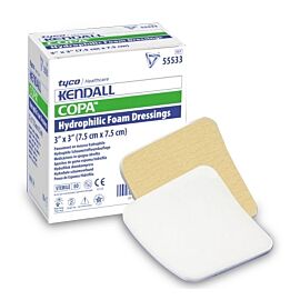 Kendall Adhesive without Border Foam Dressing, 3 x 3 Inch