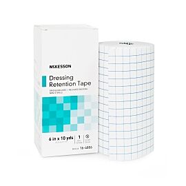 McKesson Nonwoven Fabric / Printed Release Paper Dressing Retention Tape, 6 Inch x 10 Yard, White