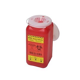 Becton Dickinson Red Sharps Container, 7¾ x 3¾ x 3¾ Inch