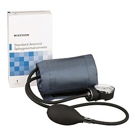 McKesson Brand Aneroid Sphygmomanometer with Cuff, 2-Tube, Pocket-Size, Handheld, Adult Medium Cuff, Navy