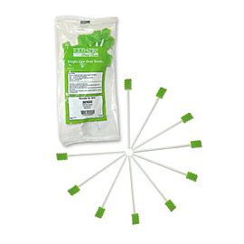Toothette Oral Swabs, Disposable Dental Cleaning Swabs - Green, Untreated, 6 in