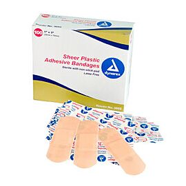 Dynarex Adhesive Bandage Strips - Sterile, Sheer Plastic