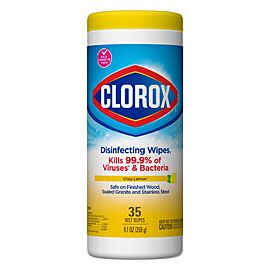 Clorox Surface Disinfectant Wipe 35 Count Canister Lemon Scent