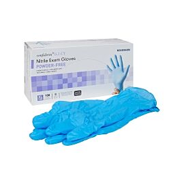 McKesson Confiderm 6.5CX Extended Cuff Nitrile Extended Cuff Length Exam Glove, Extra Large, Blue
