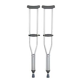 McKesson Underarm Crutches with Euro-Style Clip - Aluminum Frame, for Adults, Height Adjustment