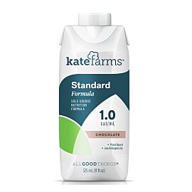 Kate Farms Standard 1.0 Oral Supplement / Tube Feeding Formula, Chocolate Flavor, 11 oz. Carton