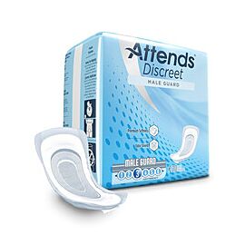 Attends Discreet Male Bladder Control Guards for Men, Level 3 Absorbency - One Size Fits Most, 12 1/2 in L