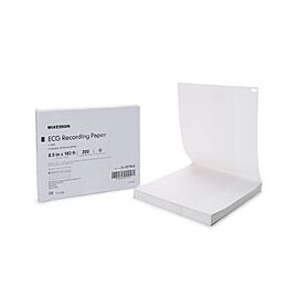 McKesson ECG Recording Paper - Red Grid Thermal Paper, Z-Fold, 8 1/2 in x 183 ft