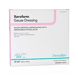 DermaRite Xeroform Impregnated Dressing, 4 x 4 Inch