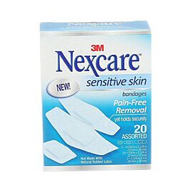 Nexcare Sensitive Skin White Silicone Adhesive Bandage 7/8 X 1-1/4 Inch / 1-1/8 X 3 Inch / 15/16 X 1 - 1/8 Inch Sterile