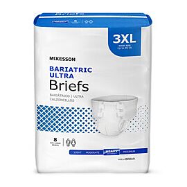McKesson Bariatric Ultra Incontinence Briefs, Heavy Absorbency - Unisex Adult Diapers, 3XL