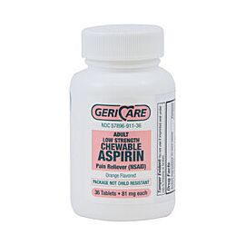 Geri-Care 81mg Aspirin Pain Relief Chewable Orange