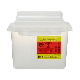 BD Sharps Container, 5.4 qt, Horizontal Entry, Translucent White, Horizontal Entry