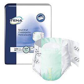 TENA Small Incontinence Briefs, Moderate to Heavy Absorbency - Unisex Adult Diapers, Disposable