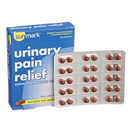 sunmark 95mg Phenazopyridine HCL Urinary Pain Relief Tablet 30 per Box