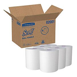 Scott Essential Paper Towels, 1-Ply, Hard Roll - White, 8 in x 950 ft