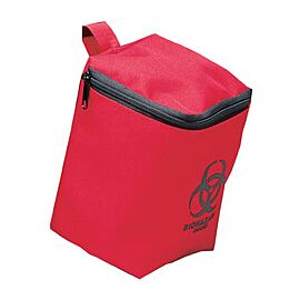 Hopkins Medical Biohazard Transport Pouch, Vinyl-Coated Fabric - Red, 4.75 in x 6.25 in