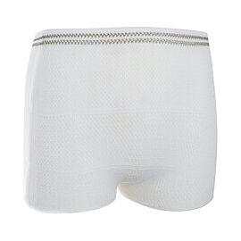 McKesson Knit Incontinence Pants, Disposable - Unisex Adult, White and Brown Waistband
