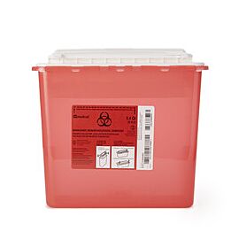 AP Line Sharps Container, Horizontal Entry - Free Standing/Wall Mount, Red, 5.4 qt