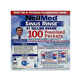 Neilmed Sinus Rinse Saline Nasal Rinse Refill Kit Powder for Solution 100 per Box