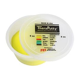 CanDo TheraPutty Exercise Material, Yellow, Extra-Soft, 3 oz.
