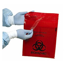 Unimed Biohazard Infectious Waste Bags, 1.4 qt, 2 mil - Red with Black Print, 9 in x 10 in