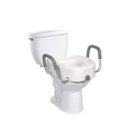 drive Raised Toilet Seat with Arms, Elongated - 300 lbs Limit, 4 1/2 in H