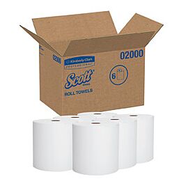 Scott Paper Towels, 1-Ply, Hardwound Roll - Continuous Sheet, White, 8 in x 950 ft