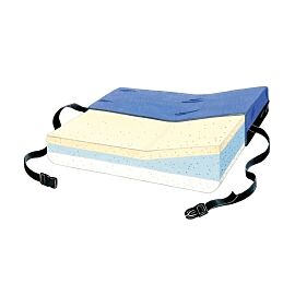 SkiL-Care Seat Cushion, 18 in. W x 16 in. D x 3.5 - 5 in. H, Gel / Foam, Blue, Non-inflatable