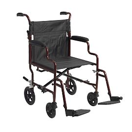 drive Bariatric Heavy-Duty Transport Chair, Black with Red Finish