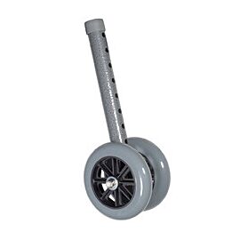 drive Bariatric Walker Wheels - Rubber, Gray, Includes Rear Glide Caps, 5 in