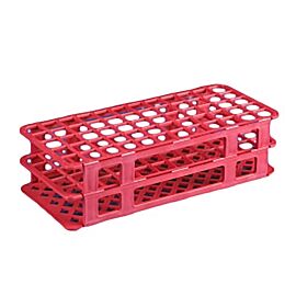 Globe Scientific 456500 Series Test Tube Rack, Rack, Tube, 16/17mm, 60-Place, Red